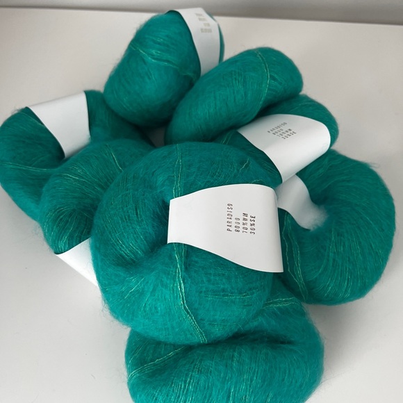 Kid Mohair silk lace green yarn lot of 10 skeins 200m/25g (218yrd/0.88oz) - Picture 3 of 7